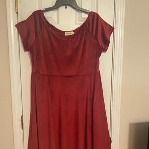 New w/o tags-SpadeHill brand, crushed velvet burgundy holiday dress,  size 2XL